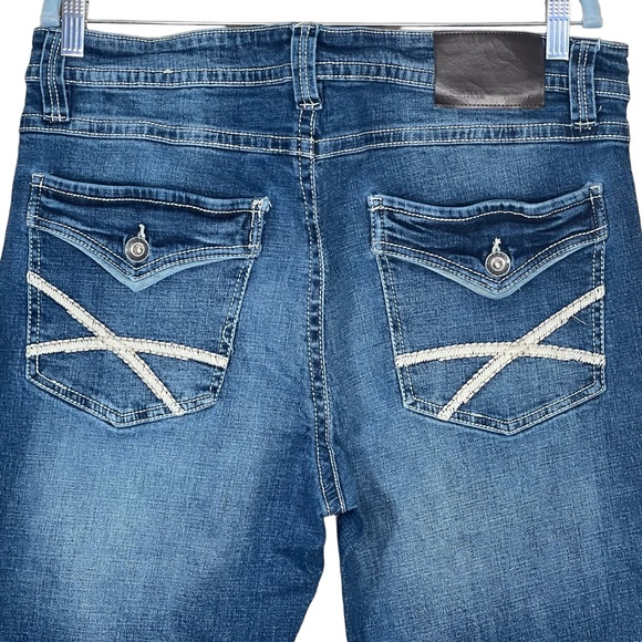 TK AXEL Men’s Slim Boot Medium Wash Jeans W/Embroidered & Flap Pockets 36 X 34 - Picture 6 of 14
